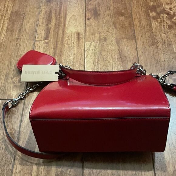 Steve Madden Red Bmed Bag with small purse                   - Picture 6 of 6